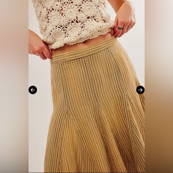 Free People Candace Midi Skirt Iced Coffee Overdye - Picture 3 of 9